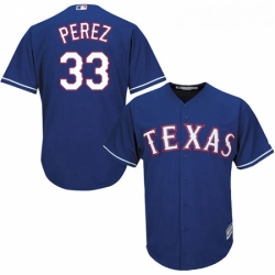 Youth Majestic Texas Rangers 33 Martin Perez Authentic Royal Blue Alternate 2 Cool Base MLB Jersey