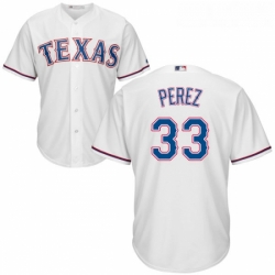 Youth Majestic Texas Rangers 33 Martin Perez Authentic White Home Cool Base MLB Jersey