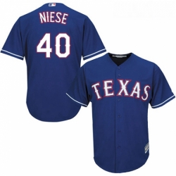 Youth Majestic Texas Rangers 49 Jon Niese Authentic Royal Blue Alternate 2 Cool Base MLB Jersey 
