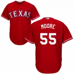 Youth Majestic Texas Rangers 55 Matt Moore Authentic Red Alternate Cool Base MLB Jersey 
