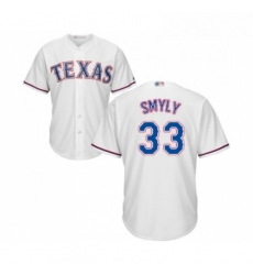 Youth Texas Rangers 33 Drew Smyly Replica White Home Cool Base Baseball Jersey 