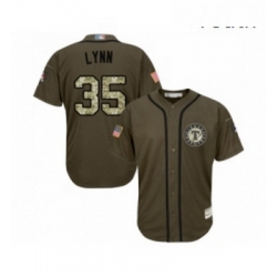 Youth Texas Rangers 35 Lance Lynn Authentic Green Salute to Service Baseball Jersey 