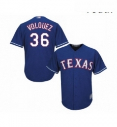 Youth Texas Rangers 36 Edinson Volquez Replica Royal Blue Alternate 2 Cool Base Baseball Jersey 
