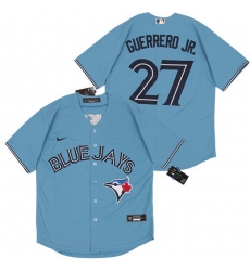 Blue Jays 27 Vladimir Guerrero Jr  Light Blue 2020 Nike Cool Base Jersey