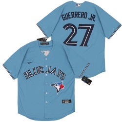 Blue Jays 27 Vladimir Guerrero Jr  Light Blue 2020 Nike Cool Base Jersey