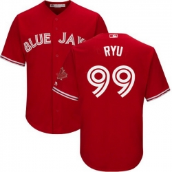 Blue Jays 99 HyunJin Ryu Red New Cool Base Stitched MLB Jersey