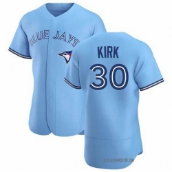 Men Nike Toronto Blue Jays #30 Alejandro Kirk Light Blue Home Stitched Cool Base Player Jersey