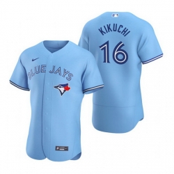 Men Toronto Blue Jays 16 Yusei Kikuchi Blue Flex Base Stitched Baseball jersey