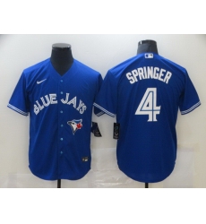 Men Toronto Blue Jays 4 George Springer Blue Stitched MLB Cool Base Nike Jersey