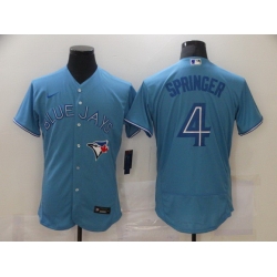 Men Toronto Blue Jays 4 George Springer Blue Stitched MLB Flex Base Nike Jersey
