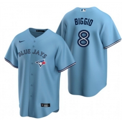 Men Toronto Blue Jays 8 Cavan Biggio Light Blue Cool Base Stitched Jersey