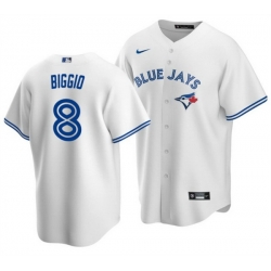 Men Toronto Blue Jays 8 Cavan Biggio White Cool Base Stitched Jersey