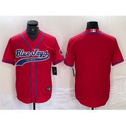 Men Toronto Blue Jays Blank Red Cool Base Stitched Baseball Jersey