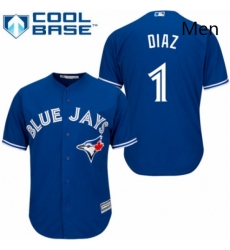 Mens Majestic Toronto Blue Jays 1 Aledmys Diaz Replica Blue Alternate MLB Jersey 