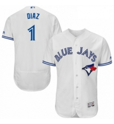 Mens Majestic Toronto Blue Jays 1 Aledmys Diaz White Home Flex Base Authentic Collection MLB Jersey