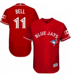 Mens Majestic Toronto Blue Jays 11 George Bell Scarlet Alternate Flex Base Authentic Collection MLB Jersey