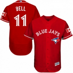 Mens Majestic Toronto Blue Jays 11 George Bell Scarlet Alternate Flex Base Authentic Collection MLB Jersey