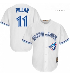Mens Majestic Toronto Blue Jays 11 Kevin Pillar Authentic White Cooperstown MLB Jersey