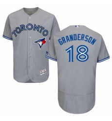 Mens Majestic Toronto Blue Jays 18 Curtis Granderson Grey Road Flex Base Authentic Collection MLB Jersey