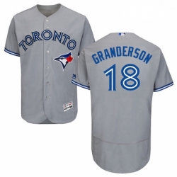 Mens Majestic Toronto Blue Jays 18 Curtis Granderson Grey Road Flex Base Authentic Collection MLB Jersey