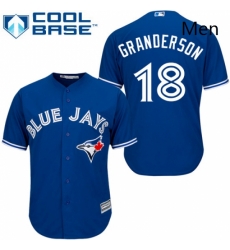 Mens Majestic Toronto Blue Jays 18 Curtis Granderson Replica Blue Alternate MLB Jersey 