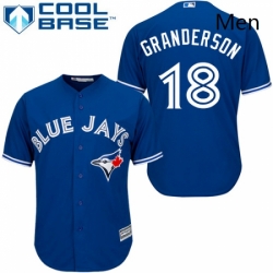 Mens Majestic Toronto Blue Jays 18 Curtis Granderson Replica Blue Alternate MLB Jersey 