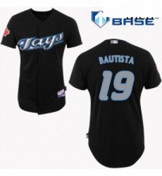 Mens Majestic Toronto Blue Jays 19 Jose Bautista Authentic Black Cool Base MLB Jersey