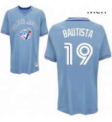 Mens Majestic Toronto Blue Jays 19 Jose Bautista Authentic Light Blue MLB Jersey