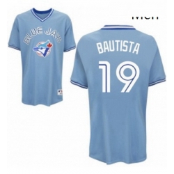 Mens Majestic Toronto Blue Jays 19 Jose Bautista Authentic Light Blue MLB Jersey