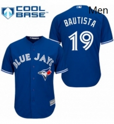 Mens Majestic Toronto Blue Jays 19 Jose Bautista Replica Blue Alternate MLB Jersey