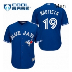 Mens Majestic Toronto Blue Jays 19 Jose Bautista Replica Blue Alternate MLB Jersey