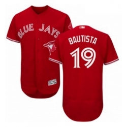 Mens Majestic Toronto Blue Jays 19 Jose Bautista Scarlet Flexbase Authentic Collection Alternate MLB Jersey