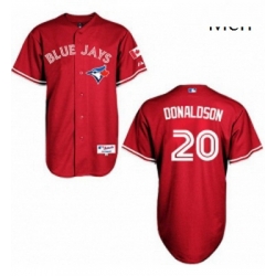 Mens Majestic Toronto Blue Jays 20 Josh Donaldson Authentic Red Canada Day MLB Jersey