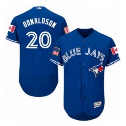 Mens Majestic Toronto Blue Jays 20 Josh Donaldson Authentic Royal Blue Fashion Stars Stripes Flex Base Jersey