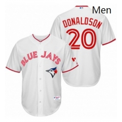 Mens Majestic Toronto Blue Jays 20 Josh Donaldson Authentic White 2015 Canada Day MLB Jersey