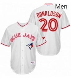 Mens Majestic Toronto Blue Jays 20 Josh Donaldson Replica White 2015 Canada Day MLB Jersey