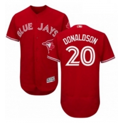 Mens Majestic Toronto Blue Jays 20 Josh Donaldson Scarlet Flexbase Authentic Collection Alternate MLB Jersey