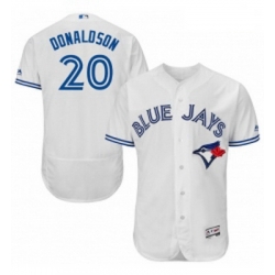 Mens Majestic Toronto Blue Jays 20 Josh Donaldson White Home Flex Base Authentic Collection MLB Jersey