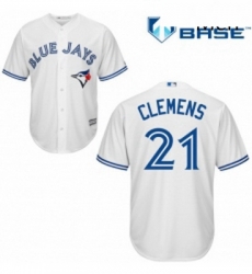 Mens Majestic Toronto Blue Jays 21 Roger Clemens Replica White Home MLB Jersey