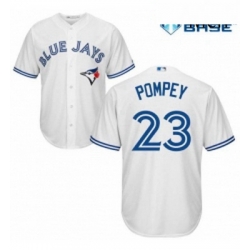 Mens Majestic Toronto Blue Jays 23 Dalton Pompey Replica White Home MLB Jersey