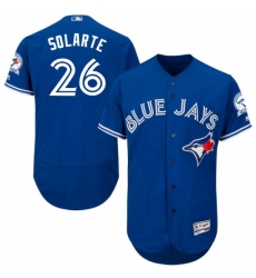 Mens Majestic Toronto Blue Jays 26 Yangervis Solarte Royal Blue Alternate Flex Base Authentic Collection MLB Jersey