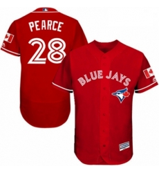 Mens Majestic Toronto Blue Jays 28 Steve Pearce Scarlet Alternate Flex Base Authentic Collection MLB Jersey