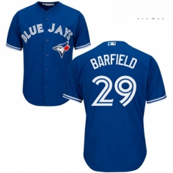 Mens Majestic Toronto Blue Jays 29 Jesse Barfield Replica Blue Alternate MLB Jersey 