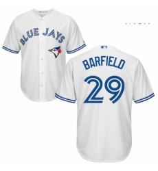 Mens Majestic Toronto Blue Jays 29 Jesse Barfield Replica White Home MLB Jersey 