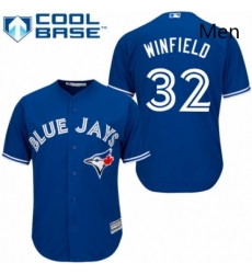 Mens Majestic Toronto Blue Jays 32 Dave Winfield Replica Blue Alternate MLB Jersey 