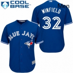 Mens Majestic Toronto Blue Jays 32 Dave Winfield Replica Blue Alternate MLB Jersey 