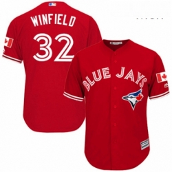 Mens Majestic Toronto Blue Jays 32 Dave Winfield Replica Scarlet Alternate Cool Base MLB Jersey 