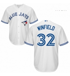Mens Majestic Toronto Blue Jays 32 Dave Winfield Replica White Home MLB Jersey 
