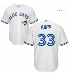 Mens Majestic Toronto Blue Jays 33 JA Happ Replica White Home MLB Jersey