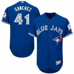 Mens Majestic Toronto Blue Jays 41 Aaron Sanchez Blue Alternate Flex Base Authentic Collection MLB Jersey
